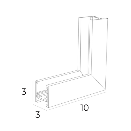 MAXLIGHT MT0013 Kątownik płytki ściana/sufit. Do szyn MT0011, MT0012