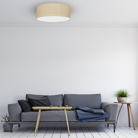 Milagro Lampa sufitowa Marshall 3xE27 Ø50cm Biały/Rattan MLP7488 BIEL / RATTAN