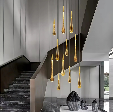 Glamour Lampa wisząca Abigali Melted Gold 3W 3000K, złoty