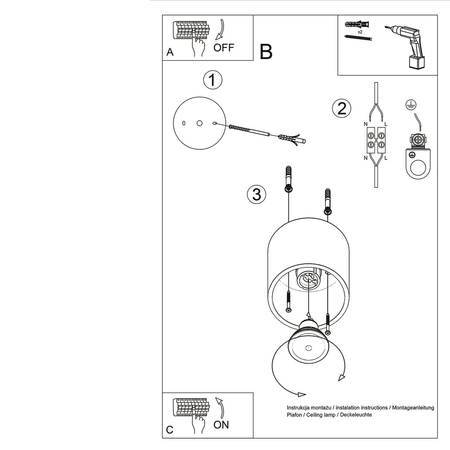 Sollux Lighting Plafon ORBIS 1 złoty SL.1180
