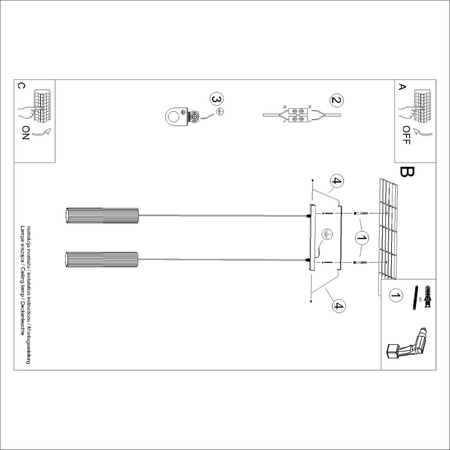 Sollux Lighting Lampa wisząca KARBON 2 złoty SL.1555