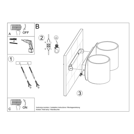 Sollux Lighting Kinkiet ORBIS 2 szary SL.0661