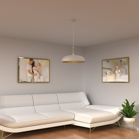 Milagro Lampa wisząca Lincoln 1xE27 45cm Biały/Złoty MLP7899 BIEL / ZŁOTY