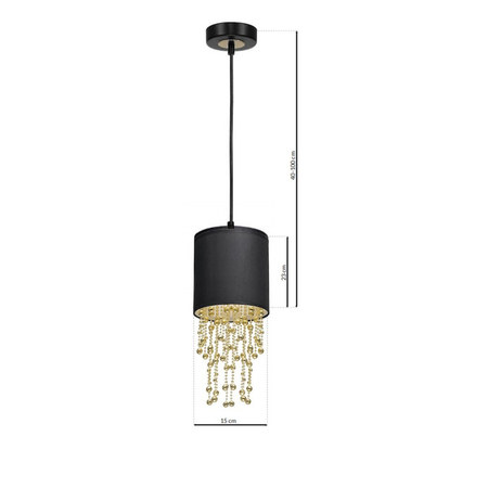 Milagro Lampa wisząca ALMERIA BLACK/GOLD 1xE27 MLP6439 CZARNY / ZŁOTY