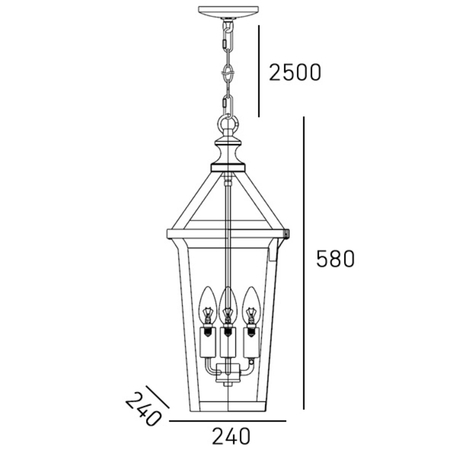 Cosmo Light Lampa wisząca ZURICH P03630BK