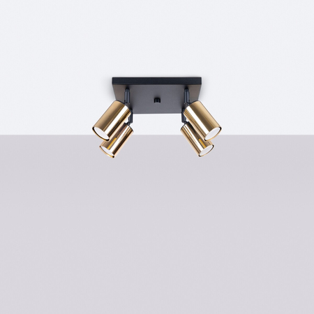 Sollux Lighting Plafon WINX 4 czarny/złoty SL.1386