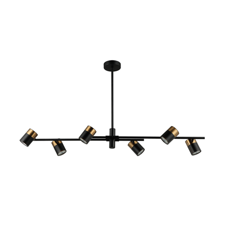 Lampa wisząca Italux PND-58892-6-BK-BRO Czarny, mosiężny