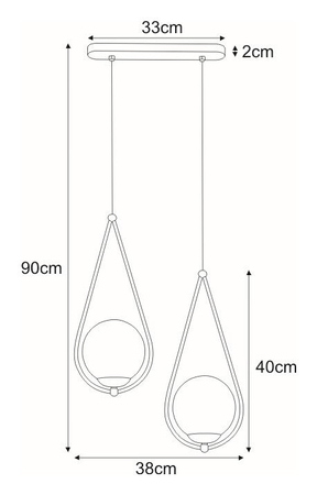 Lampa wisząca NEVE BLACK Kaja K-4771 czarny