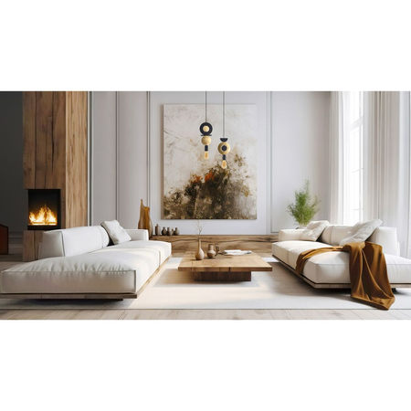 Lampa wisząca Nowodvorski DROPS WOOD E 11177 Czarny Złoty