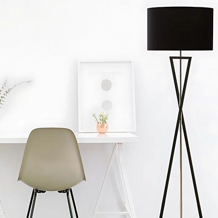 Lampa podłogowa Abigali Sand Glass czarna