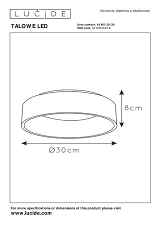 Lampa sufitowa Lucide TALOWE 46100/20/30 czarny