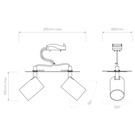 Spot Astro Ascoli Twin Recessed 1286100 Matowy Czarny