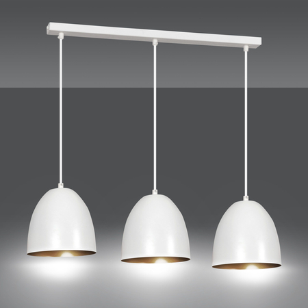 Lampa wisząca LENOX 3 WHITE / GOLD Emibig 411/3 biały/złoty