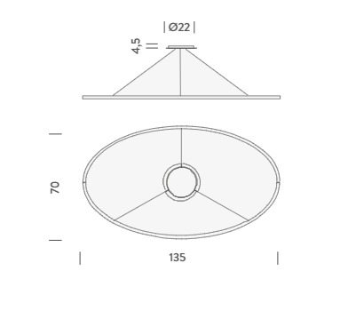 Lampa wisząca Nemo ELPLWW54 Ellisse Major Downlight