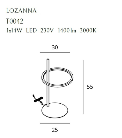 Lampa stołowa Maxlight LOZANNA T0042 złoty