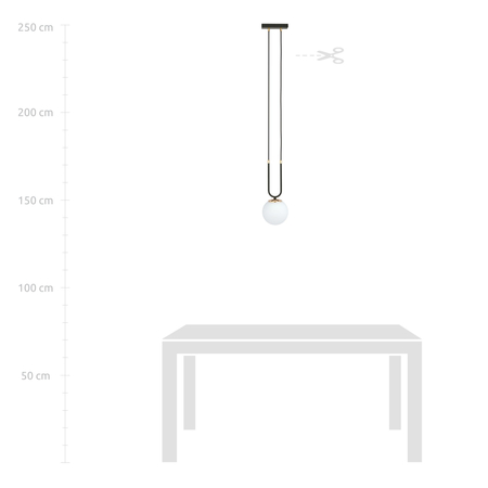 Lampa wisząca GLAM 1 BLACK/OPAL Emibig 1112/1 biały/czarny