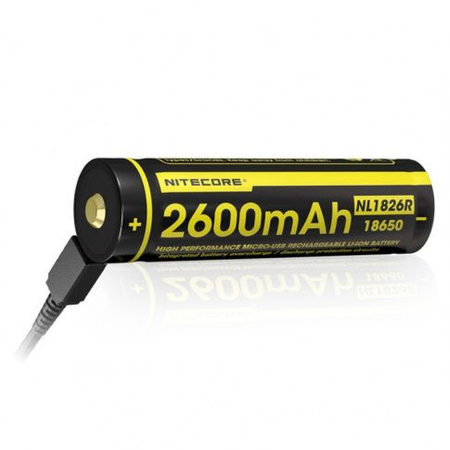 Akumulator Nitecore 18650 Micro USB NL1826R 2600mAh