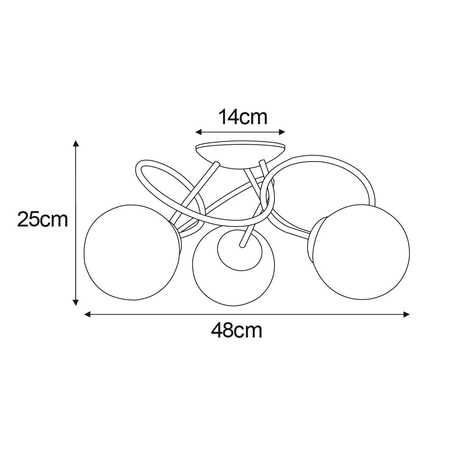 Lampa sufitowa FLORO Kaja K-5126 bursztynowy