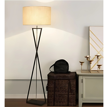 Lampa podłogowa Abigali Sand Glass biała