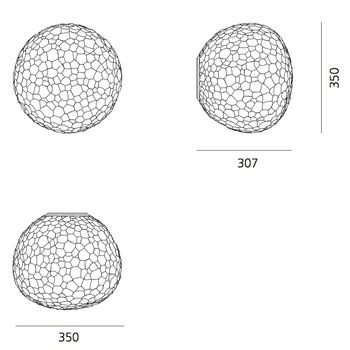 Kinkiet / Plafon Artemide 1701010A Meteorite 35