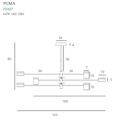 Lampa wisząca Maxlight P0407 czarny