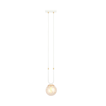 Lampa wisząca GLAM 1 WHITE/MIODOWY Emibig 1117/1 biały/beżowy