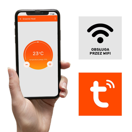 Panel grzewczy na podczerwień Greenie Heat z pilotem i WIFI/Tuya 50x90cm 450W - 8 - 10m2