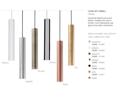 Lampa wisząca IdealLux 104942 Look SP1 SMALL Cromo