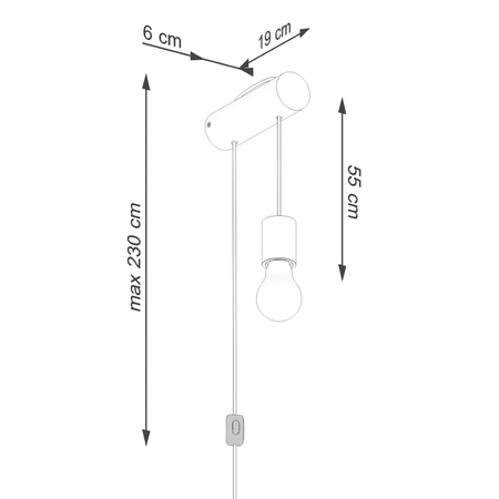 Sollux Lighting Kinkiet NIMBI E27 z włącznikiem SL.1644