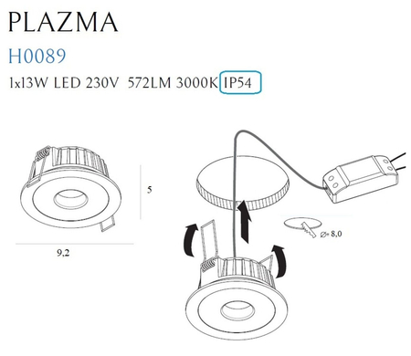 Oprawa wpuszczana Maxlight H0089 biały