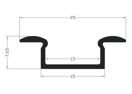 Profil LED Greenie P6-1C 1m czarny lakierowany wpuszczany