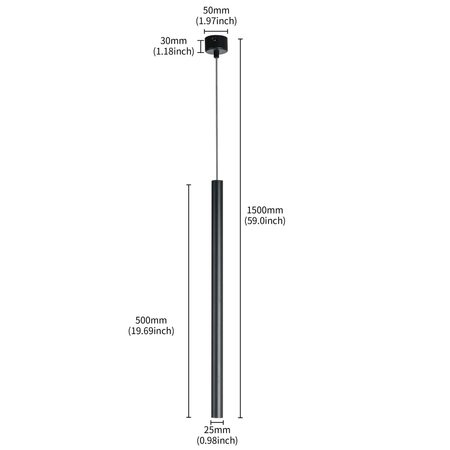 Lampa wisząca Lungo 1xG9 LP-894/1P BK