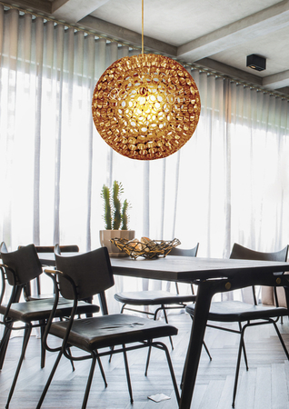 Lampa sufitowa miedziana kula z metalowych rurek 1X60W  E27 Abros Candellux