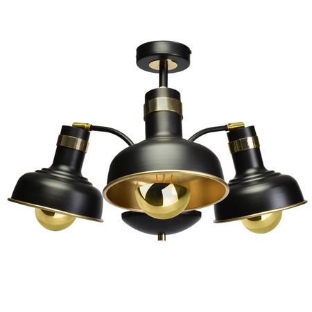 Milagro Lampa sufitowa MARGO BLACK/GOLD 3xE27 MLP6211 CZARNY / ZŁOTY