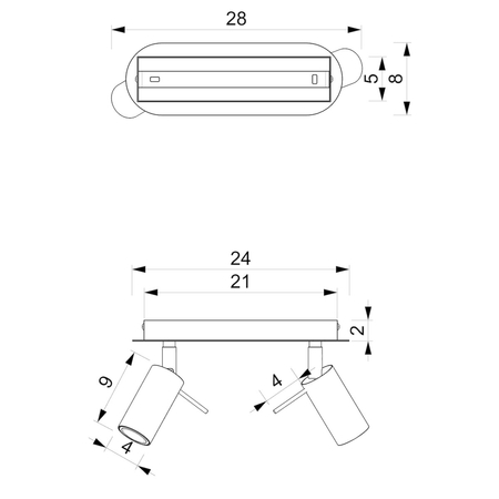 Milagro Lampa sufitowa Preston 2x mini GU10 Różowy/Biały MLP7627 RÓŻOWY / BIAŁY