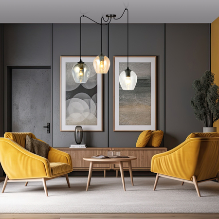 Lampa wisząca LEVEL 3 BL MIX Emibig 759/3 czarny/złoty