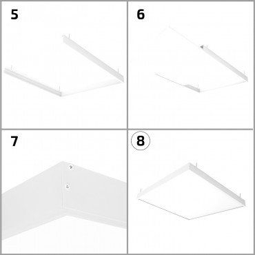 Zestaw ram i śrubek do montażu paneli LED 120x60cm Greenie