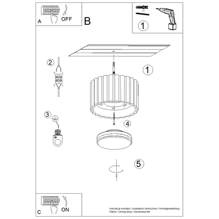 Sollux Lighting Plafon AURA 1 mocca Gx53 SL.1807