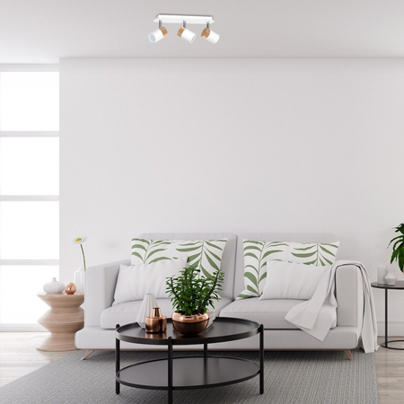 Milagro Lampa sufitowa Joker 3xGU10 Biały/Drewno MLP6300 BIAŁY