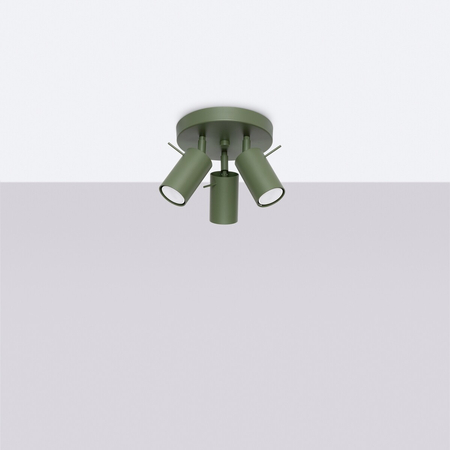 Sollux Lighting Plafon RING 3P zielony oliwkowy SL.1503