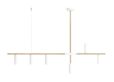 Lampa wisząca TREVO 6 WHITE BRASS Aldex 1097K40 biały/miedziany