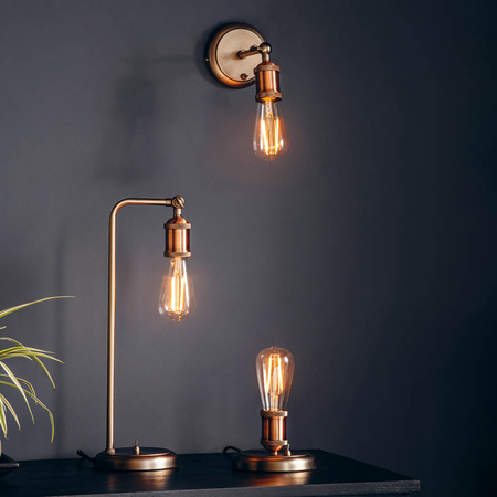 Lampa stołowa Endon Lighting Hal 76339 miedziany