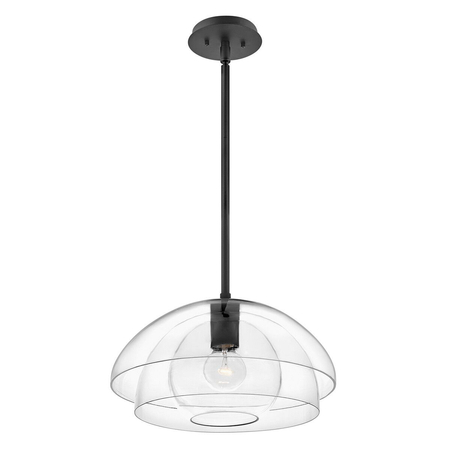Lampa wisząca / Półplafon Lotus - 1 źródło światła - Czarna Quintiesse QN-LOTUS-P-BLK