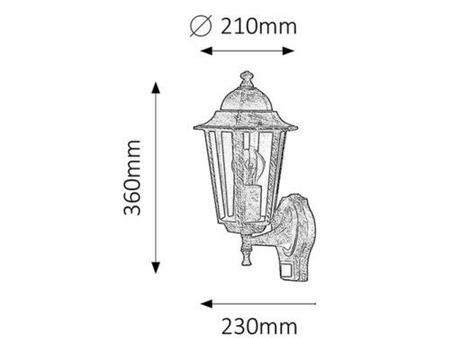 Kinkiet zewnętrzny Rabalux Velence 8218 złoto antyczne