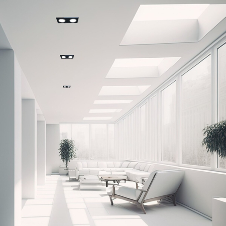 Eko-Light Oczko sufitowe szklane KWADRATOWE 2xGU10 Kolor: CZARNY EKOS926 CZARNY