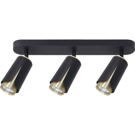 Milagro FLOWER BLACK GOLD SPOT 3xGU10 ML0266 CZARNY + ZŁOTY