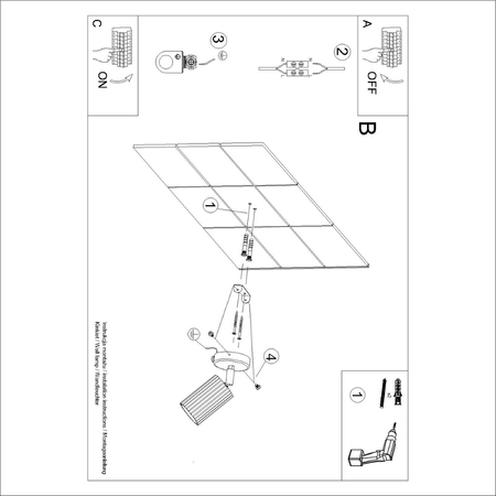 Sollux Lighting Kinkiet KARBON czarny z włącznikiem SL.1579