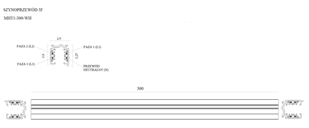 Szynoprzewód Maxlight MAX MHT1-300-WH biały