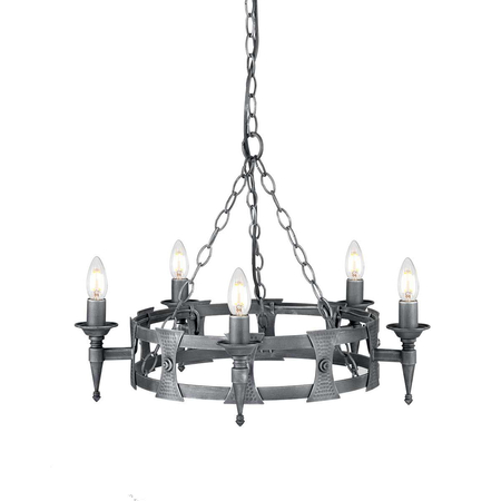 Żyrandol Elstead Lighting Saxon patyna SAX5-BLK-SIL