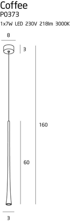 Lampa wisząca Maxlight COFFEE P0373 czarny/chrom